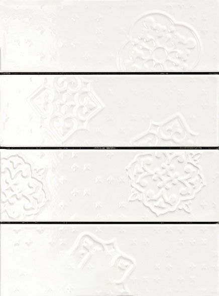 Ragno Brick Glossy Dec Mix 4 White R4GP (без подбора) Декор 10x30